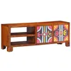 Image de vidaXL Meuble TV multicolore 110x30x40 bois d'acacia massif