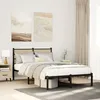 Image de vidaXL Cadre de lit en mÃ©tal sans matelas chÃªne sonoma 120x190 cm