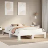 Image de vidaXL Vidaxl Cadre De Lit Sans Matelas Blanc 140x200 Cm Bois De Pin Massif