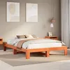 Image de vidaXL Cadre de lit sans matelas cire marron 140x190cm bois pin massif