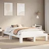 Image de vidaXL Cadre de lit sans matelas blanc 135x190 cm bois de pin massif