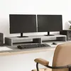 Image de vidaXL Support de moniteur gris béton 100x27x10 cm bois d'ingénierie854655