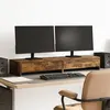 Image de vidaXL Support de moniteur avec tiroirs chêne fumé bois d'ingénierie854674