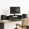 Image de vidaXL Support de moniteur avec rangement noir bois d'ingénierie854680