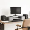 Image de vidaXL Support de moniteur avec rangement gris béton bois d'ingénierie854682