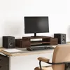Image de vidaXL Support de moniteur et rangement chêne marron bois d'ingénierie854685