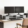 Image de vidaXL Support de moniteur avec rangement gris béton bois d'ingénierie854691