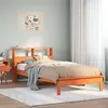 Image de vidaXL Lit bibliothèque sans matelas cire marron 90x200 cm pin massif855722