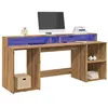 Image de vidaXL Bureau avec lumières LED chêne artisanal bois d'ingénierie3309446