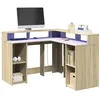 Image de vidaXL Bureau avec lumières LED chêne sonoma bois d'ingénierie3309449
