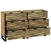 Image de vidaXL Buffets avec tiroir avec stockage 2 pcs Marron Moyen Bois de mangue massif