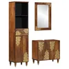 Image de Ensemble De Meubles De Salle De Bain Vidaxl 3 PiÃ¨ces En Bois De Manguier Massif
