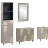Image de vidaXL Vidaxl Ensemble De Mobilier De Salle De Bain Avec Tiroir 4 Pcs Gris