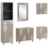 Image de vidaXL Vidaxl Ensemble De Mobilier De Salle De Bain Avec Tiroir 5 Pcs Gris