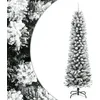Image de vidaXL vidaXL Sapin de Noël artificiel mince avec neige floquée 180 cm PVC/PE