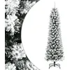 Image de vidaXL Sapin de NoÃ«l artificiel mince avec neige floquÃ©e 240 cm PVC/PE