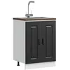 Image de vidaXL Meuble bas pour Ã©vier Kalmar noir 60x46x81,5 cm bois ingÃ©nierie