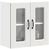 Image de vidaXL Vidaxl Armoire Murale De Cuisine Avec Porte En Verre Kalmar Blanc