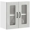 Image de vidaXL Armoire murale de cuisine avec porte en verre Kalmar gris bÃ©ton