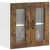 Image de vidaXL Vidaxl Armoire Murale De Cuisine Avec Porte En Verre Kalmar Chêne Fumé