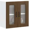 Image de vidaXL Vidaxl Armoire Murale De Cuisine Et Porte En Verre Kalmar Chêne Marron