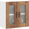 Image de vidaXL Vidaxl Armoire Murale De Cuisine Avec Porte En Verre Kalmar Vieux Bois