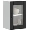 Image de vidaXL Vidaxl Armoire Murale De Cuisine Avec Porte En Verre Lucca Noir