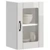 Image de vidaXL Vidaxl Armoire Murale Cuisine Avec Porte En Verre Lucca Blanc Brillant