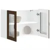 Image de vidaXL Armoire murale de cuisine et porte en verre Lucca chÃªne marron