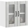 Image de vidaXL Vidaxl Armoire Murale De Cuisine Avec Porte En Verre Lucca Gris Béton