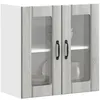 Image de vidaXL Vidaxl Armoire Murale De Cuisine Et Porte En Verre Lucca Sonoma Gris