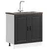 Image de vidaXL Meuble bas pour Ã©vier Porto noir 80x46x81,5 cm bois ingÃ©nierie