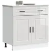 Image de vidaXL Armoire de cuisine Porto blanc brillant bois ingÃ©nierie