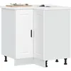 Image de vidaXL Vidaxl Armoire D'angle De Cuisine Porto Blanc Bois D'ingénierie