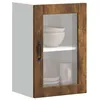 Image de Vidaxl Armoire Murale De Cuisine Avec Porte En Verre Porto ChÃªne FumÃ©