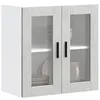 Image de vidaXL Armoire murale de cuisine avec porte en verre Porto gris bÃ©ton