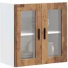 Image de vidaXL Vidaxl Armoire Murale De Cuisine Avec Porte En Verre Porto Vieux Bois