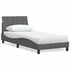 Image de vidaXL Lit avec matelas gris foncé 80x200 cm tissu3310490