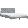 Image de vidaXL Lit avec matelas gris clair 160x200 cm tissu3310748
