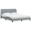Image de vidaXL Lit avec matelas gris clair 160x200 cm tissu