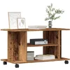 Image de vidaXL vidaXL Meuble TV avec roulettes vieux bois 80x40x45 cm bois ingénierie