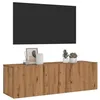 Image de vidaXL Meuble TV mural chêne artisanal 100x30x30 cm bois d'ingénierie856019