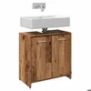 Image de vidaXL Armoire lavabo de salle de bain vieux bois 60x33x60 cm856039