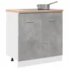 Image de vidaXL Vidaxl Armoire De Plancher D'évier Gris Béton 80x46x81,5 Cm
