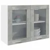 Image de vidaXL Armoire en verre suspendue gris bÃ©ton 80x31x60 cm