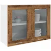 Image de vidaXL Vidaxl Armoire Verre Suspendue Vieux Bois 80x31x60cm Bois Ingénierie