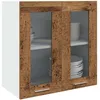 Image de vidaXL Vidaxl Armoire Murale De Cuisine Avec Porte En Verre Vieux Bois