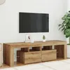 Image de vidaXL Meuble TV avec lumières LED chêne artisanal bois d'ingénierie856304