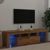 Image de vidaXL vidaXL Meuble TV avec lumières LED chêne artisanal bois d'ingénierie