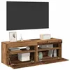 Image de vidaXL Meubles TV avec lumières LED 2 pcs vieux bois bois d'ingénierie856310